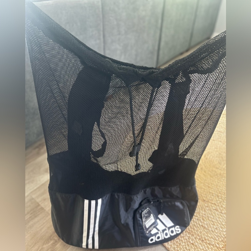 Adidas Black Tournament Drawstring Ball Bag